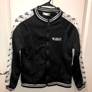 Emporio Armani Black and white bomber jacket.